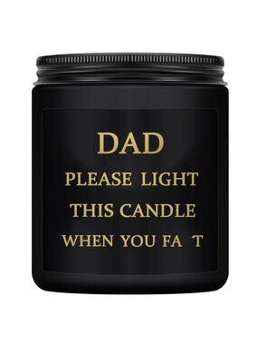 Dad-Themed Lavender Soy Candle Funny Gift 7oz Cotton Wick 40-50hr Burn Black Jar